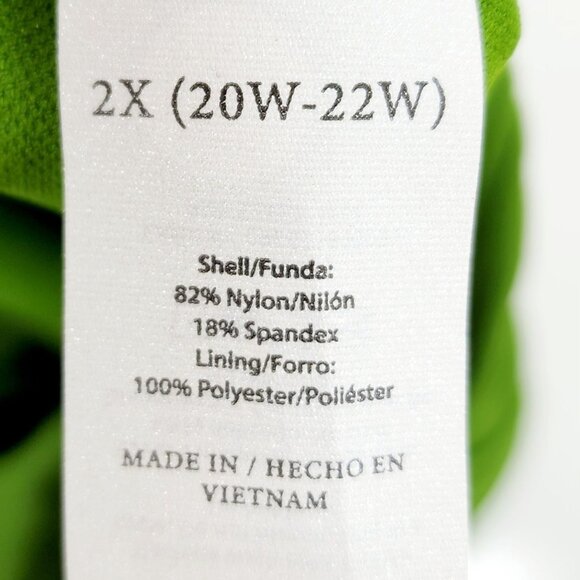 Green Plus Size 2X Strapless One-Piece Swimsuit W/Detachable Straps Gold Accent - Picture 3 of 8